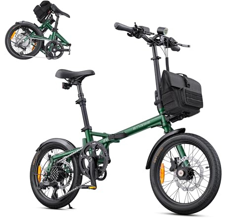 ENGWE ZIP Hopfällbar Elcykel, 16,9 kg lätt Urban Elcykel, 120 km Räckvidd (PAS 1), 36 V 10 Ah avtagbart batteri, 250 W motor, 16 * 1,95 tum stadsdäck, vridmomentsensor och hydrauliska bromsar