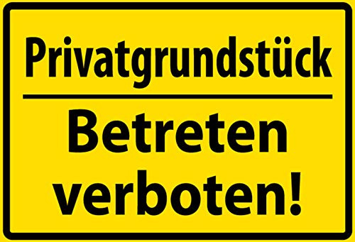 Schatzmix Blechschild Warnschild Privatgrundstück Betreten verboten Metallschild Wanddeko 20x30 tin Sign