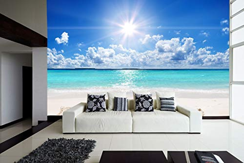 Fotomural Vinilo Para Pared Playa Relax | Fotomural para paredes | Mural | Vinilo Decorativo | Varias Medidas 350 x 250 cm | Decoración comedores, salones, habitaciones...