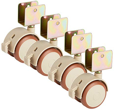 2 Zoll Krippenrollen U Halterung Rollen Leise Gummi Zwillingsrad Universal- Schwenken Möbelrollen Aus Holz Mit Bremse 160 Kg Zum Parkettboden Teppich Fliese 4 Packungen