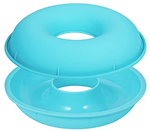 webake Stampo in Silicone per Torte a Forma di Grande Ciambella Antiaderente Stampi Ciambellone per Torte, Tortiera, Grande Gelatina, Pane, Ciambelloni, con anello, 24 cm