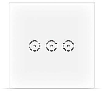 Interruttore WIFI intelligente, Smart Light Switch compatibile con Alexa Google Home e IFTTT, Interruttore smart touchscreen, funzione di temporizzazione, 2.4 GHz, nessun hub richiesto 3 Gang