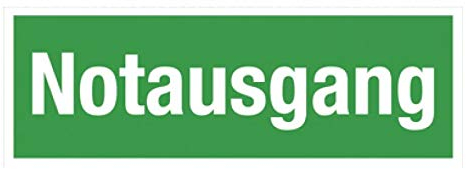 LEINA Hinweisschild, Text: 'Notausgang', aus PVC-Folie