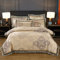 Beyeutao Raso Copripiumino 240x220 Jacquard Set copripiumino King Oro set Biancheria Da Letto.