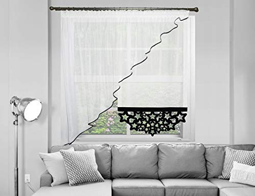 TOP Fertig-Gardine aus Voile Top Design Schöne Küche-Gardine mit Kräuselband AG48 Modern (Muster 4)