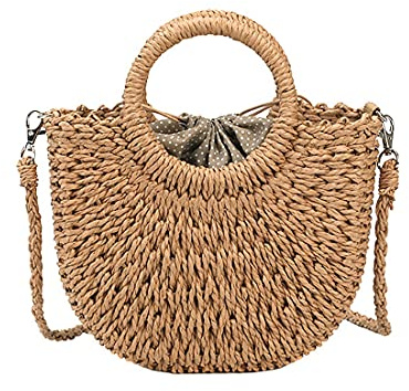 YYW Straw Bag for Women Summer Handwoven Tote Bag Rattan Handbag Hollow Boho Style Clutch Purse for Beach Travel Daily Use (brown)