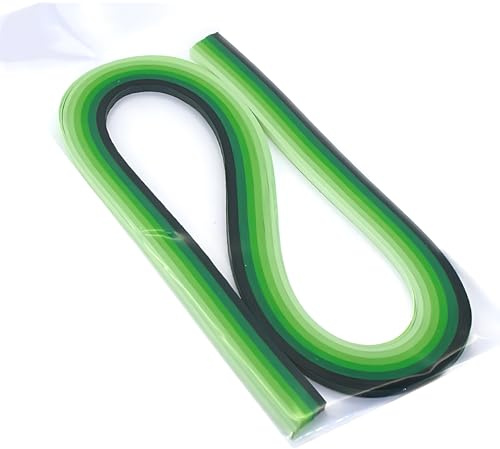 ODETOJOY Quilling Paper Gradient Quilling Tiras de 5 mm, papel filigrana, rampas cromáticas Crescendo 120 piezas de longitud 53 cm (verde)