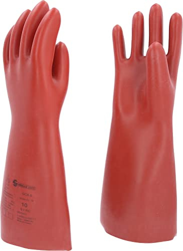 KS Tools 117.0007 Elektriker-Schutzhandschuh mit mechanischem- und Wärmeschutz | Größe 10 | Klasse 0 [1000 V] | rot