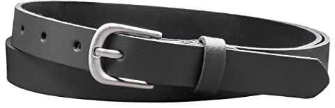 Vascavi Ledergürtel, 2 cm breit, Echtes Leder, Unisex Gürtel für Damen und Herren, MADE IN GERMANY, AM16-SL-Grau-115