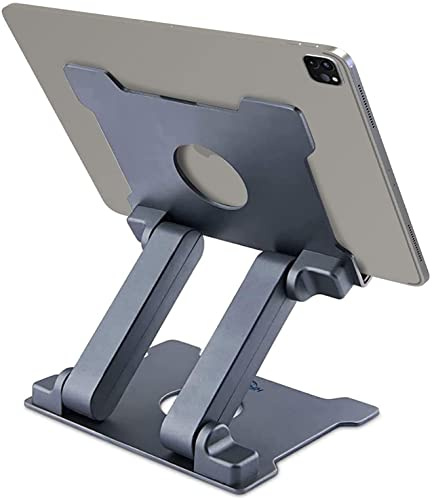 AJ advanceginTablet Ständer Höhenverstellbare Halterung bis 13,5 Zoll-Grey | aus Aluminium, Höhenverstellbare, stabil，Kompatibel mit iPad Pro Air Mini 11 12.9, MatePad, Surface, Galaxy Tab