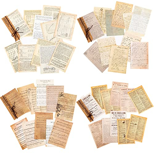 240 feuilles Vintage Papier à Motifs Rétro Papier de Scrapbooking Vintage pour Journal Artisanat Album Photo Livres Décoration Bricolage