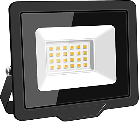 Willpower Faretto LED da Esterno 20W 2000LM Faro LED IP66 Proiettore LED 4000K Bianco Caldo Lampada Luce di Sicurezza a LED 85V-265V Illuminazione per Giardino Garage Cortile Patio Corridoio