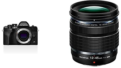 Olympus OM-D E-M10 Mark IV Micro Four Thirds System Camera, 20 MP sensor, 5-axis image stabilizer + Olympus M.Zuiko DIGITAL ED 12-45mm F4.0 PRO Lens,Black