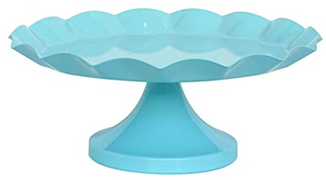 XCC Alzata for Torte Teglia for Torta Laterale ondulata Blu Porta Torte for Torta in Ferro battuto Creativo. Mensola Blu Pratico (Size : M)