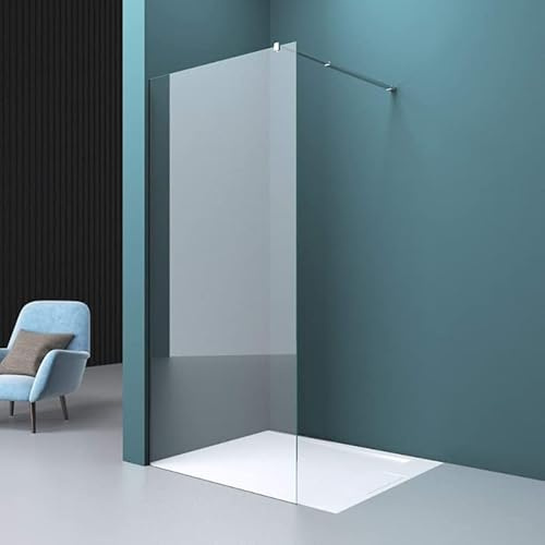BOX DOCCIA WALK IN HIGH ALTEZZA 210/215 cm VETRO TEMPERATO Anticalcare Con Barra Stabilizzatrice regolabile