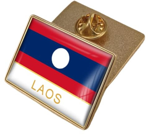 Personalisierte Anstecknadel Mit Laos-Flagge, Weiß, Rund, Gestreift, Anstecknadel Mit Emaille, Anstecknadel Mit Wehender Nationalflagge, Anstecknadel Mit Nationalflagge, Brosche, Souvenir, Geschenk