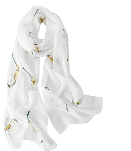 Rubruan Damen Seidenschal Sommer Halstuch – Chinesische Luxuriöse 100% Echte Maulbeerseide Naturfaser Seidentuch Frühling Herbst Leichte Schals Sonnenschutz Kopftuch – 180 x 30 cm