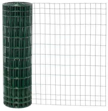 Garmix Gartenzaun Maschendraht Gitterzaun Wildzaun Schweißgitter Grün 25m 5x10cm 2,10mm (100 cm)