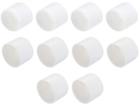 QUARKZMAN 10 Stück Gummikappen, 32mm Rohrstopfen Endkappe Rund Schutzkappen Pfostenkappe Abdeckkappen Zaunpfosten Endspitze Kappen für Gartenstühle Tischbeine Möbelfüße Gleiter, Weiß