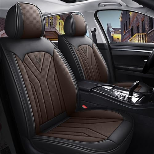 IBCEL Autositzbezüge Kompletter Satz 5 Sitzer für Volkswagen für VW Golf Autositzbezügen Leder Autositzbezug Porosität Sitzbezüge Vorne und Hinten Sitzschoner Schwarz Kaffee
