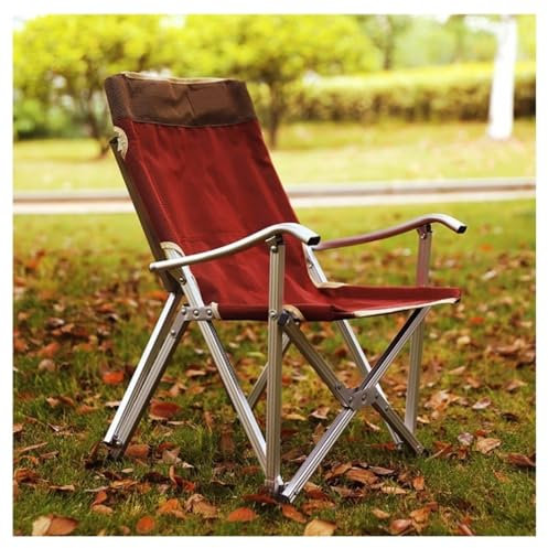 MOBAAK Campingstuhl Klappstuhl Outdoor-Stuhl Tragbare Klappstühle Zum Entspannen Camping Angeln Rückenlehne Hocker Aluminiumlegierung Freizeit Strandstuhl Strandstuhl Camping Stuhl(Rood)