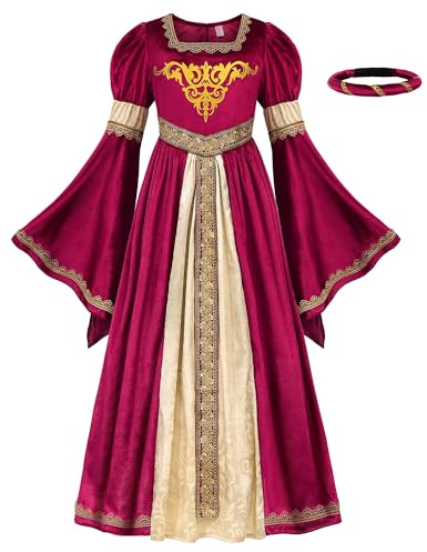 ReliBeauty Medieval Princess Costume for Girls,130