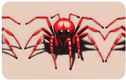 Tapis de bain absorbant pour salle de bain, douche, cuisine et entrée - Motif araignée rouge