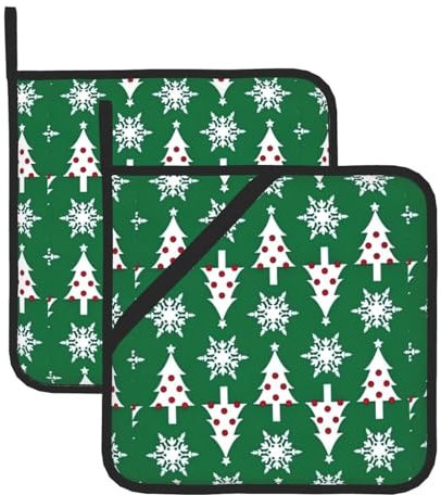 Presina da cucina resistente al calore con motivo albero di Natale, presine da forno per cucina, cottura e barbecue
