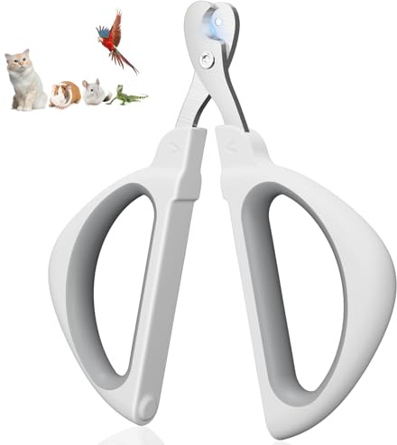 Euqvunn Nagelklippare för Husdjur, Professionell Kattklo Trimmers med Säkerhetspositioneringshål, Kattklo Trimmers Lämplig för Kattungar, Kaniner, Marsvin, Fåglar, Valpar och Smådjur (Grå)