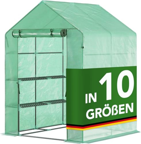 CASA PURA - Gewächshaus 143x143x195 - UV-beständig - Gewächshaus mit Metallablagegitter - Langlebig. Witterungsbeständiges Pflanzenhaus (Harrest)