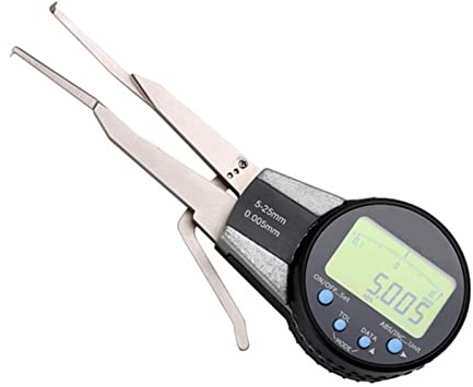 HYUARB Goniómetro Digital de precisión para Interiores, Calibre electrónico de 5-25 mm/0,005 mm con dial Giratorio, medición de Ranuras y micrómetro de medición Absoluta, Escala Transparente.