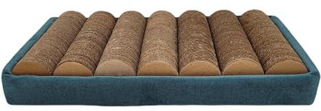Aimé - Griffoir pour Chat Carton Mini-Vagues - Grattoir Chat Original en Tissu Velours - A partir de cartons de récupération - avec Un Sachet de Catnip - 41 x 23 cm - Fabriqué en Tunisie