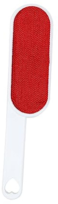 PRETYZOOM Cepillo Doble Cara Electrostático para Eliminar Pelusas y Pelo Herramienta Portátil para Ropa Sofá y Alfombras Diseño Ergonómico con Mango y Colgante Blanco y Rojo