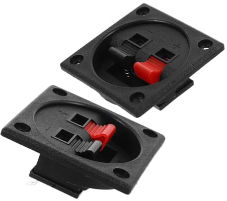 MUELODSIC Connettore Terminale a Doppia Serie per Home Theater e Concerti Trasmissione Stabile Morsetti 2 Posti in Lega di Zinco e Abs 2 Pezzi per Casse Audio