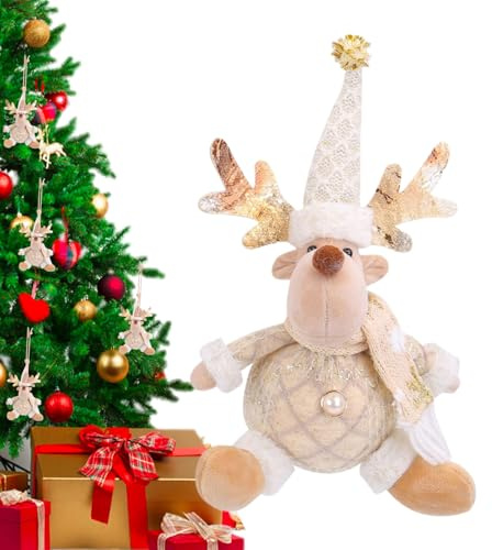 Jukeoiu Ornamenti per albero di Natale, adorabile pupazzo di neve, ciondolo per finestra, decorazione domestica, statuetta natalizia regolabile per camera da letto, davanzali, maniglie delle porte e