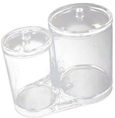 Alipis Organizer Trasparente per Cotone Fioc con Doppio Scomparto Porta Dischetti e Bastoncini per Viaggio Cosmetico Leggero e Resistente con Coperchio per Trucco e Bagno