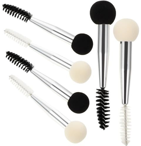 SMASOLO Set 6 Pezzi Spugnette Per Trucco Bifacciali Pennello Per Sopracciglia e Ciglia, Applicatori Fondotinta e Correttore Per Make up Viso, Strumenti Make up Professionali Per Uso Quotidiano