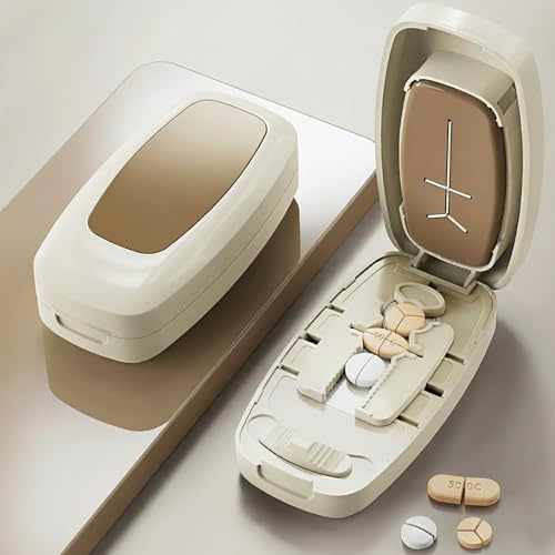 Premium Multi-Pill Cutter – Cut Multiple Large or Small Tablets at Once, Medical-Quality Stainless Steel Blades, Time-Saving Pill Splitter for Home, Care Facilities & Travel (White)