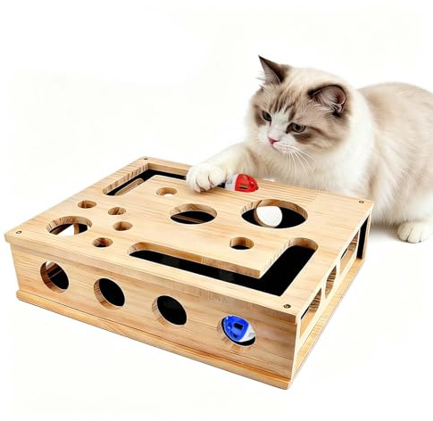2-in-1 Kratzkiste für Katzen Schleifpapier, Interaktive Nagelfeilen-Box