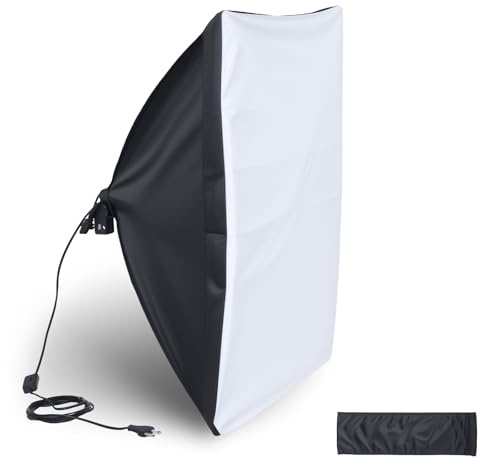 UTEBIT Softbox 50x70 cm, Caja de Luz Rectangular con Difusor y Funda de Tela + Bolsa de Transporte, Ideal para Estudio, Retratos y Productos, Compatible con Montura Bowens
