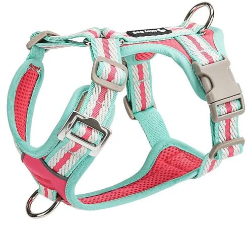 Harnais Ajustable spécialement conçu pour Les Boxer. Ce Harnais Anti-Traction de Type Gilet est doté d'un Anneau en D métallique et d'un Tissu en Maille Douce et Respirante. D XS