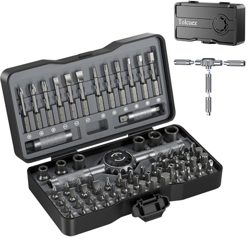 69 in 1 Magnetic Ratchet Screwdriver Set,Multi Tool Set for Home, Repair | 4 Handles,S2 Steel Bit,2 Position T Ratchet,Magnetic Screwdriver,Multi Screwdriver for Any Job,Portable Storage Case,Men Gift