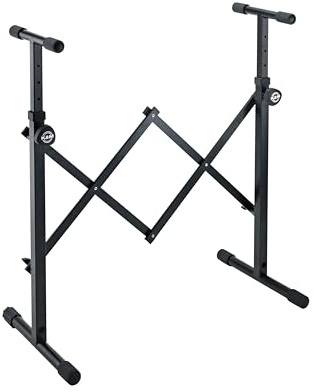 K&M 18826 Soporte para dispositivo negro, acero - para teclado, monitor, mesa de DJ - tamaño ajustable - varios usos