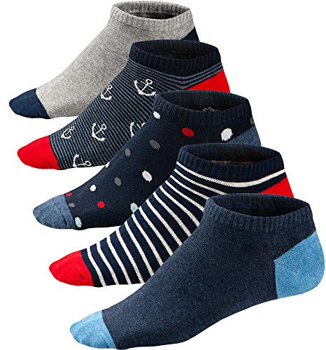 Ueither roliga herrstrumpor färgglada mönstrade korta bomullsstrumpor sneakerstrumpor sportstrumpor 39–46, Färg 3, 39-46 EU