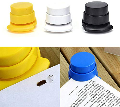 1Pcs Portable Stapleless Stapler, Mini Paper Binding Binder Paperclip 2-3 Sheet Capacity Needleless Staplers for Bills Documents Office Home Kid Safe (Random Color)