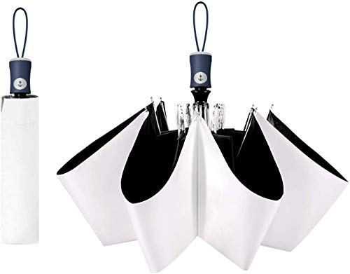 CUBY UV Sun Umbrella Compact Folding Travel Umbrella Auto Open and Close for Windproof, Rainproof & 99.9% UV Protection Parasol with Black Anti-UV Coating