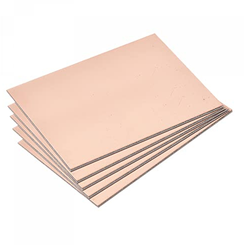 sourcing map 5 Stück PCB Kupfer Plattierte Platinen Laminat 100mm x 70mm x 2mm FR4 Glasfaser Einseitig für Schaltungsprojekte