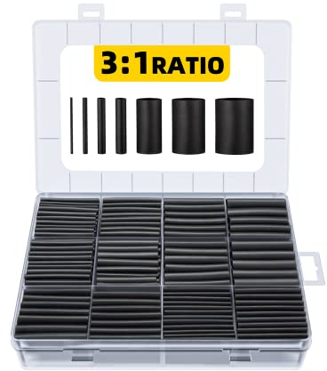 Eventronic 400 Stück Schrumpfschlauch Set, 3:1 Schrumpfung, IP65 Wasserdicht Schrumpfschlauch mit Kleber, Insgesamt 40,5 m, Ideal für Elektrische Isolierung und Drahtverbinder, Niemals Verblassen