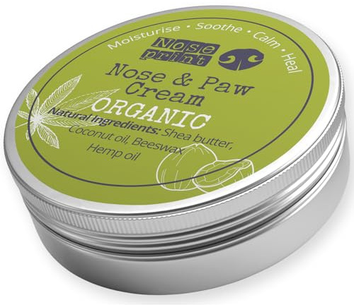 Noseprint Bio-Nasen- und Pfotenbalsam, 30 ml, 100 % natürlich, für Hunde, Feuchtigkeitspflege, spendet Feuchtigkeit und Konditionen, lindert trockene, rissige Pads (30 ml, 1), Weiß