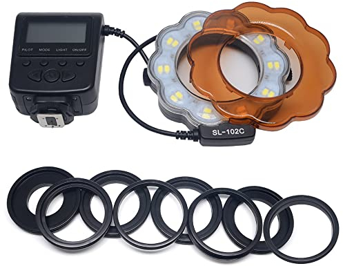 wiianoxd Macro LED Ring Light Ring Flash with Adapter Ring for D5100 D3100 Series for 5D II 7D 10D for